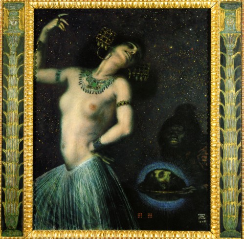 Franz von Stuck, Salome, 1906, huile sur toile, 115.5 x 62.5 cm, Städtische Galerie im Lenbacchaus